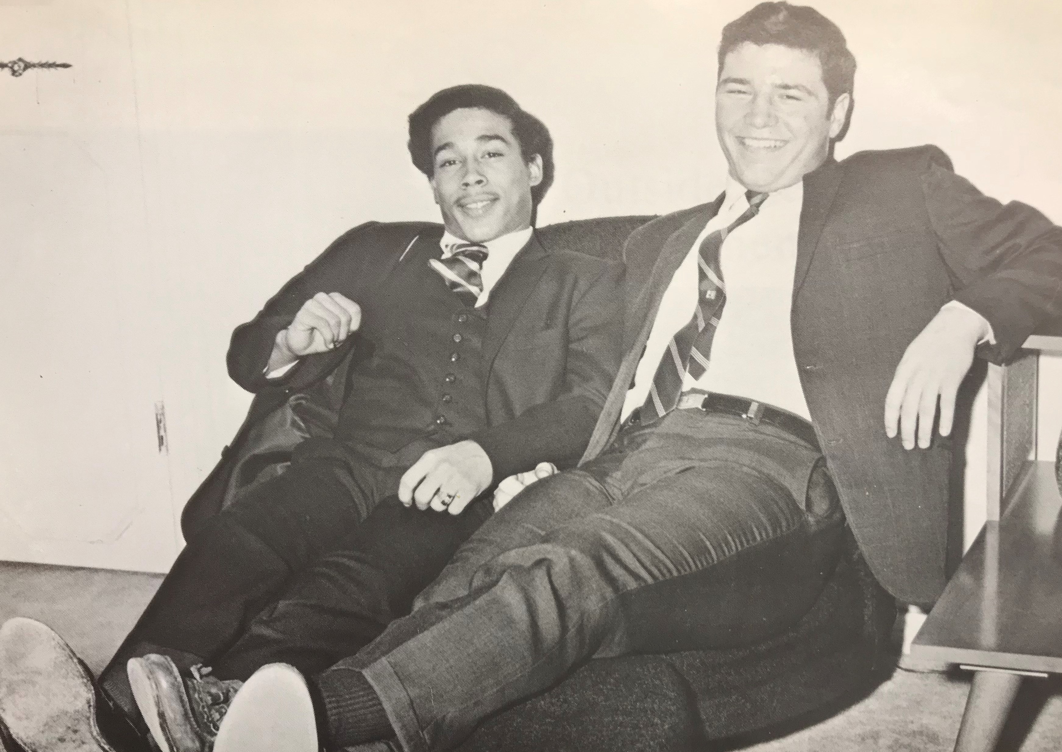Carl Torbush, right, is pictured in a photo from the 1969 Austin-East yearbook.